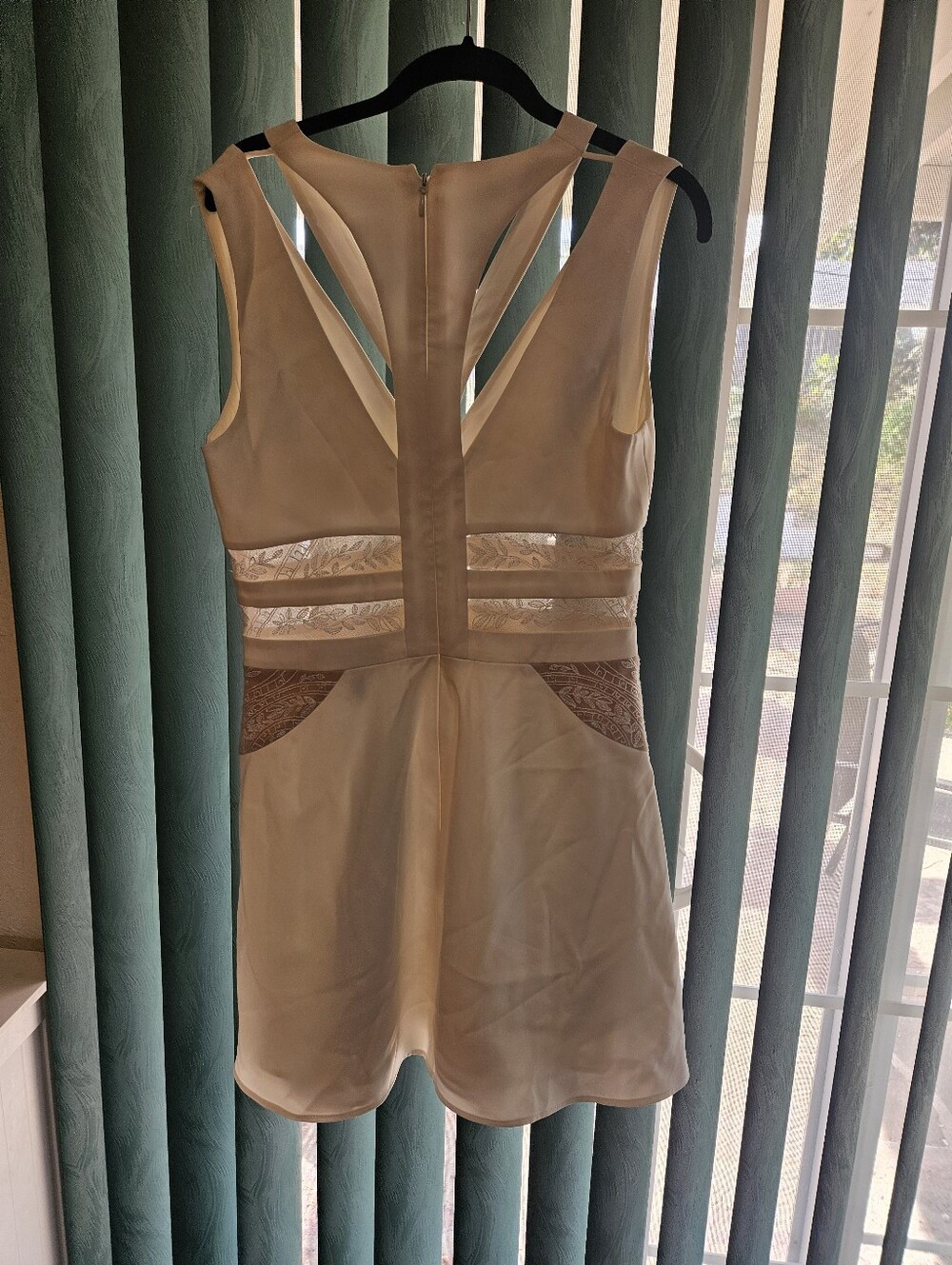 BCBGMaxAzria Ivory Lace-Trim Dress